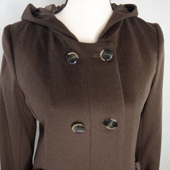 Vintage wool silk cashmere blend brown coat‎ - Picture 5 of 16